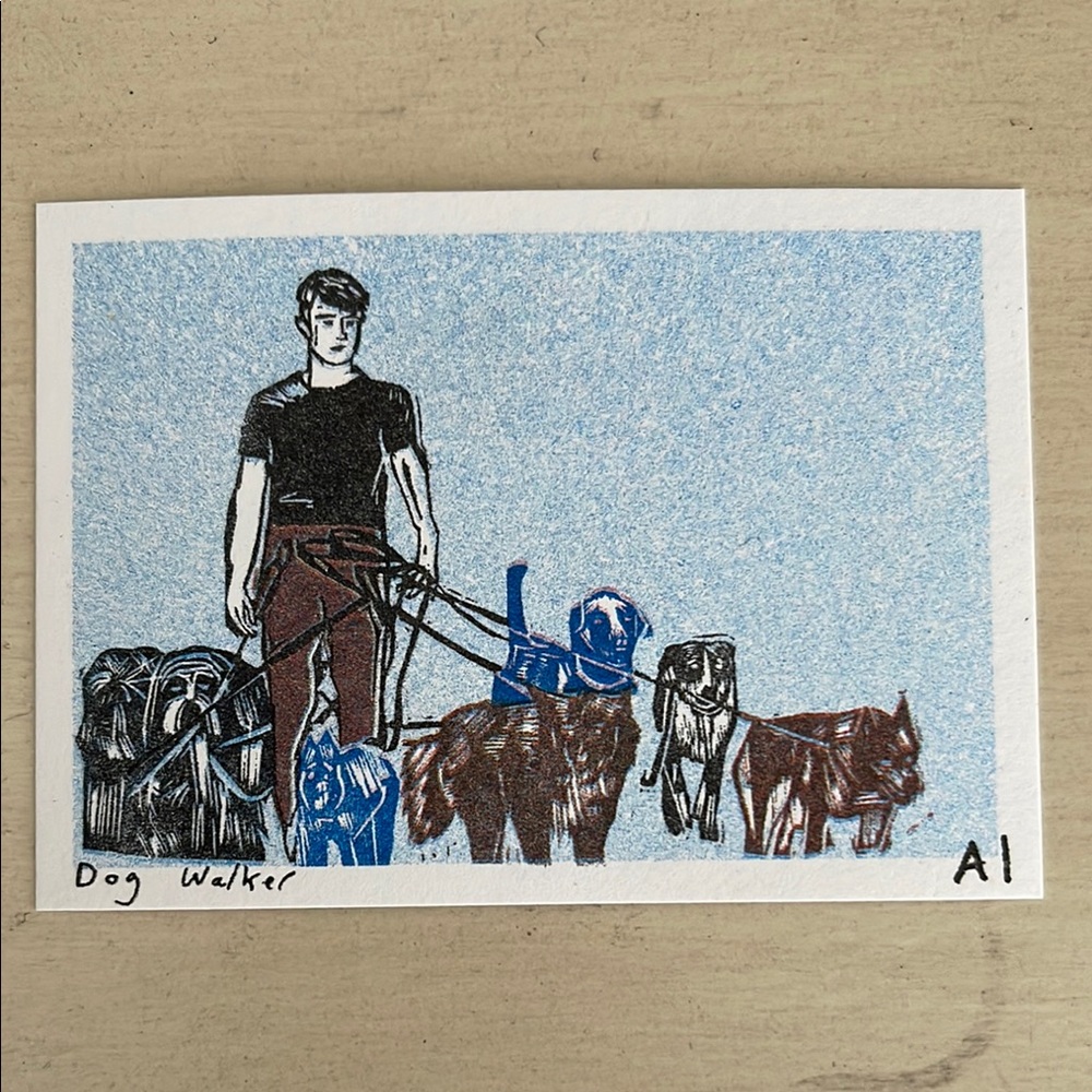 Anastasia Inciardi DOG WALKER MINI PRINT